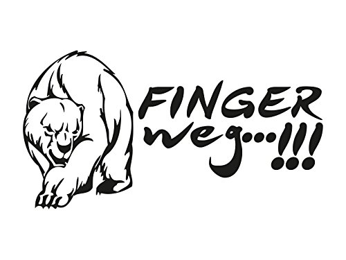 1 x Plott Aufkleber Finger Weg Bär Bear Grimmig Böse Angry Sticker Tuning Fun von NetSpares
