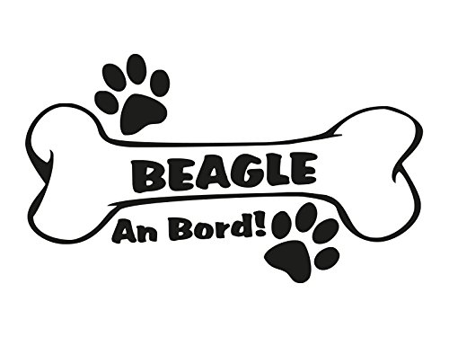 1 x Plott Aufkleber Hundeknochen Beagle An Bord Pfote Bone Knochen Hund NEU von NetSpares