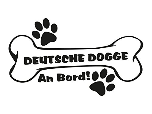 1 x Plott Aufkleber Hundeknochen Deutsche Dogge An Bord Pfote Hund Dog Bone von NetSpares
