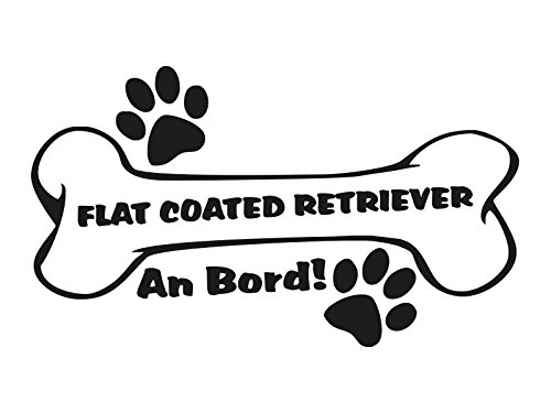 1 x Plott Aufkleber Hundeknochen Flat Coated Retriever An Bord Pfote Hund Bone von NetSpares