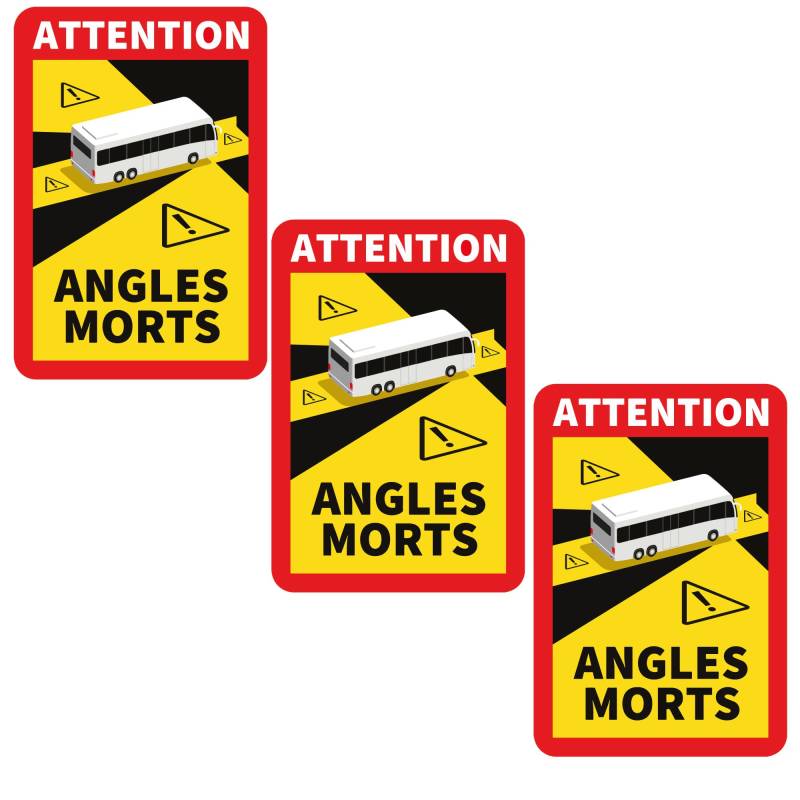 3 x Aufkleber Angles Morts Toter Winkel Wohnmobil Frankreich Bus 17 x 25 cm von NetSpares