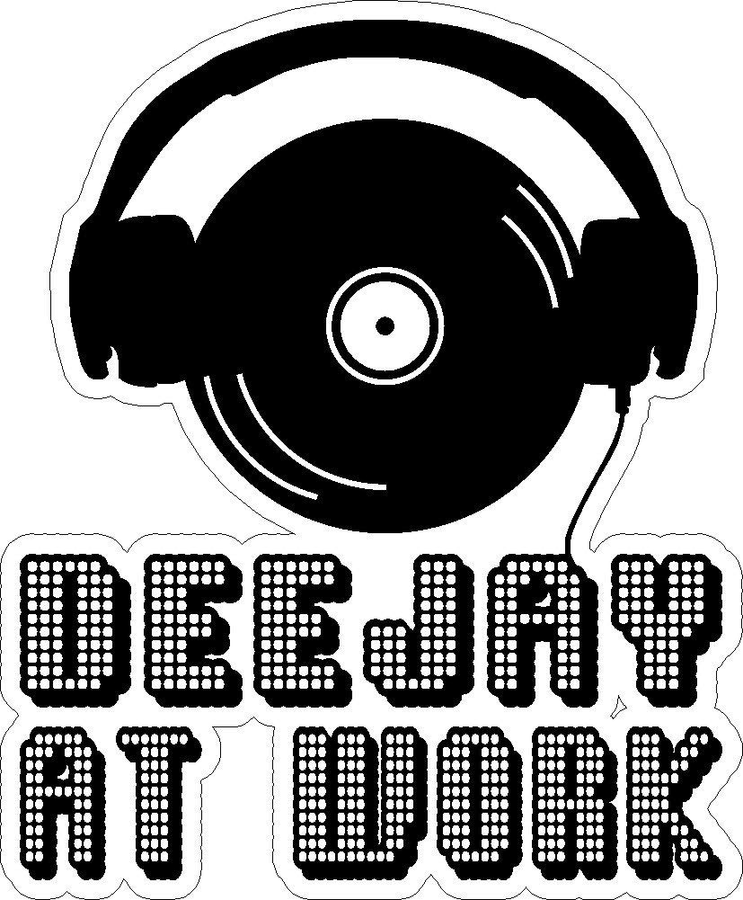 Netspares 119449646 1 x Aufkleber DJ at Work Disc Jockey Musik Disco Music Sticker Club Tuning Fun von NetSpares