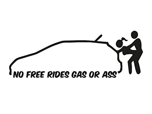 1 x 2 Plott Aufkleber No Free Rides Gas or Ass Sticker Tuning Shocker Fun Gag von NetSpares