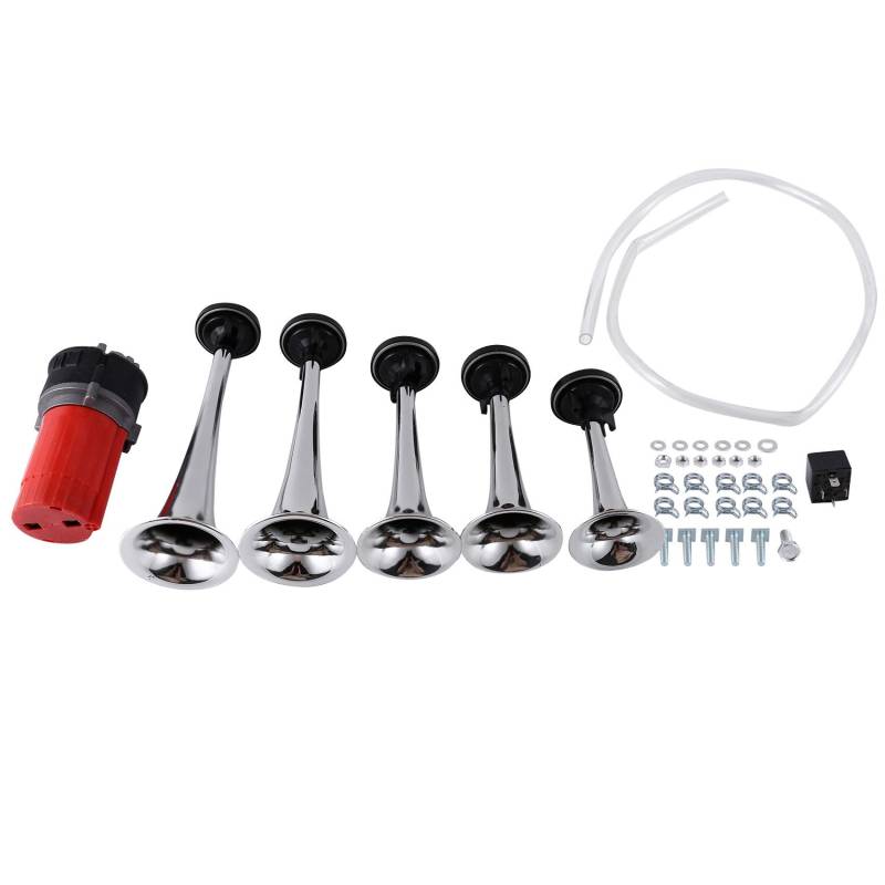 Nettoppo 125Db 12V Rot Auto Trompete Luft HöRner Musikalische Luft Horn HerzöGe Von Hazzard General für Auto Boot von Nettoppo