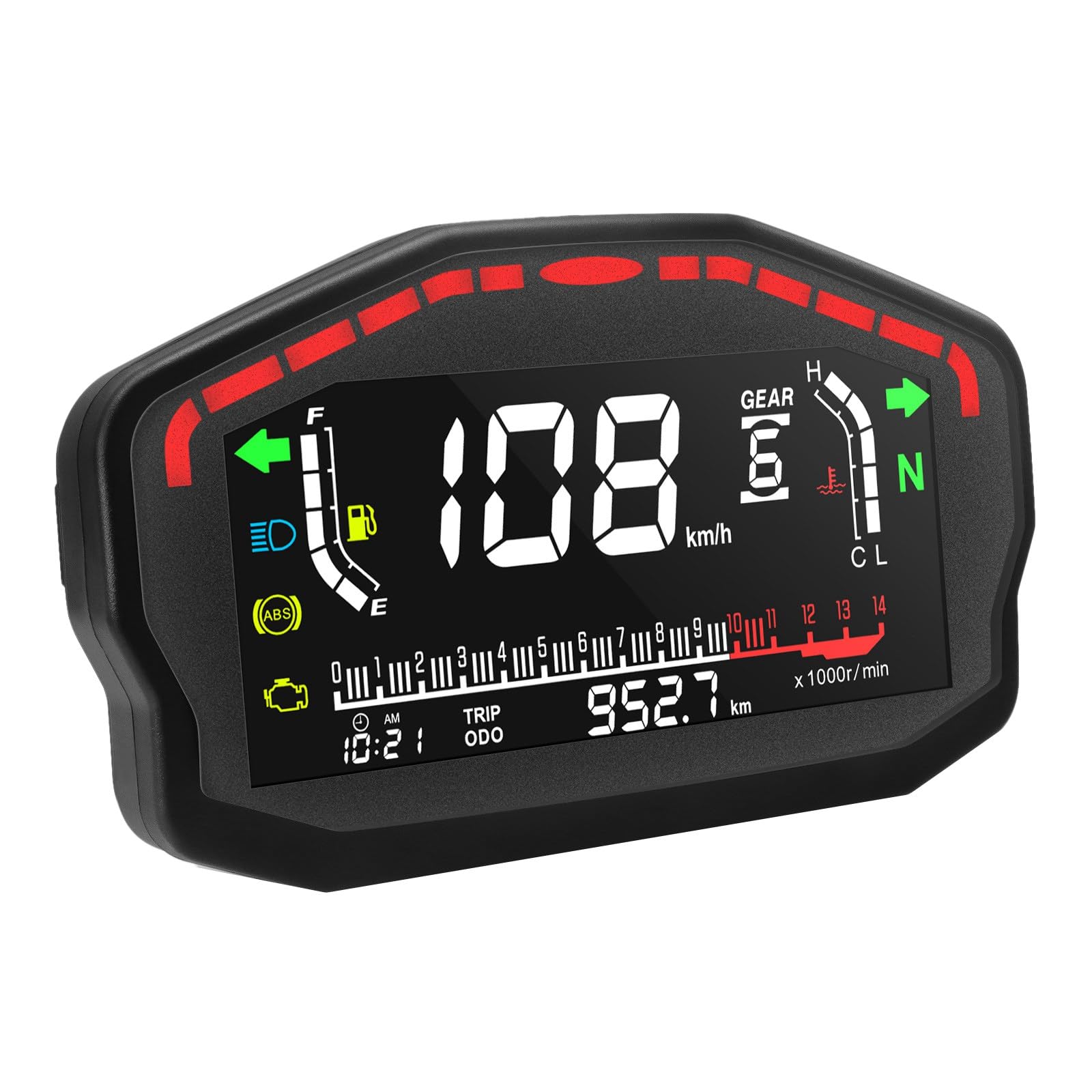 Nettoppo 1Set Motorrad Digital Dash Digital Panel Universal LED LCD Tachometer Kilometerzähler 1,2,4 Zylinder Schwarz Nettoppo 1Set Motorrad Digital Dash Digital Panel Universal LED LCD Tachometer Kilometerzähler 1,2,4 Zylinder Schwarz von Nettoppo