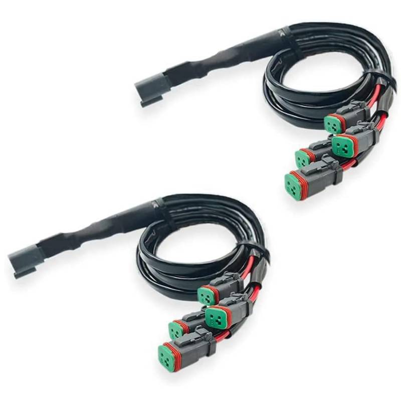 Nettoppo 2 Lead 4 In1 Deutsch Dual Outputs DT DTM Female Connector Socket Adapters für LED Fog Light LED Pod Lights LED Light Bar von Nettoppo