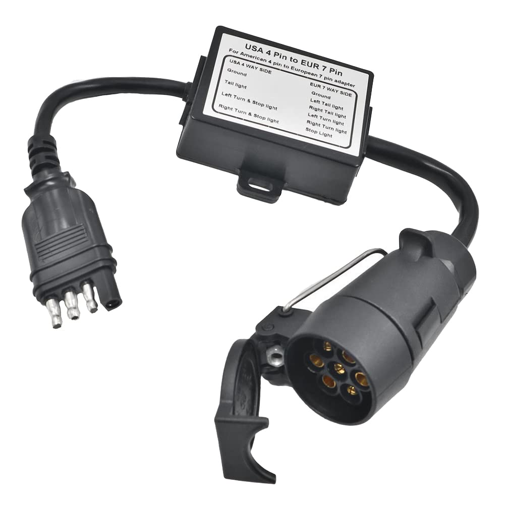 Nettoppo AnhäNgerstecker USA 4-Pin-Flachstecker auf EuropäIschen 7-Pin-Stecker 4 auf 7 Trailer Light Converter Circuit Adapter Nettoppo AnhäNgerstecker USA 4-Pin-Flachstecker auf EuropäIschen 7-Pin-Stecker 4 auf 7 Trailer Light Converter Circuit Adapter von Nettoppo