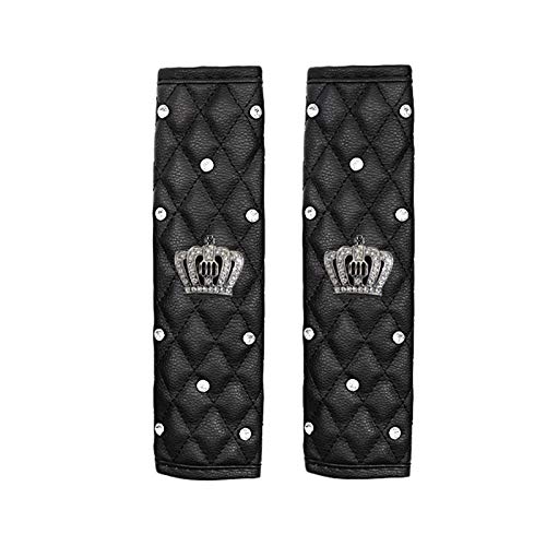 Nettoppo PU Leder Auto Sicherheits Gurt Abdeckung Schulter Sicherheits Gurt Pad Strass Crown 2 STÜCKE Erwachsene Jugend von Nettoppo