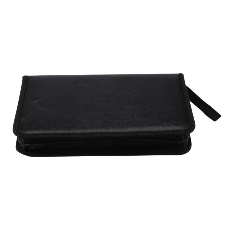 Nettoppo R 80-Seite VCD DVD CD Leder Case Speicher Halter Organisator - Schwarz von Nettoppo