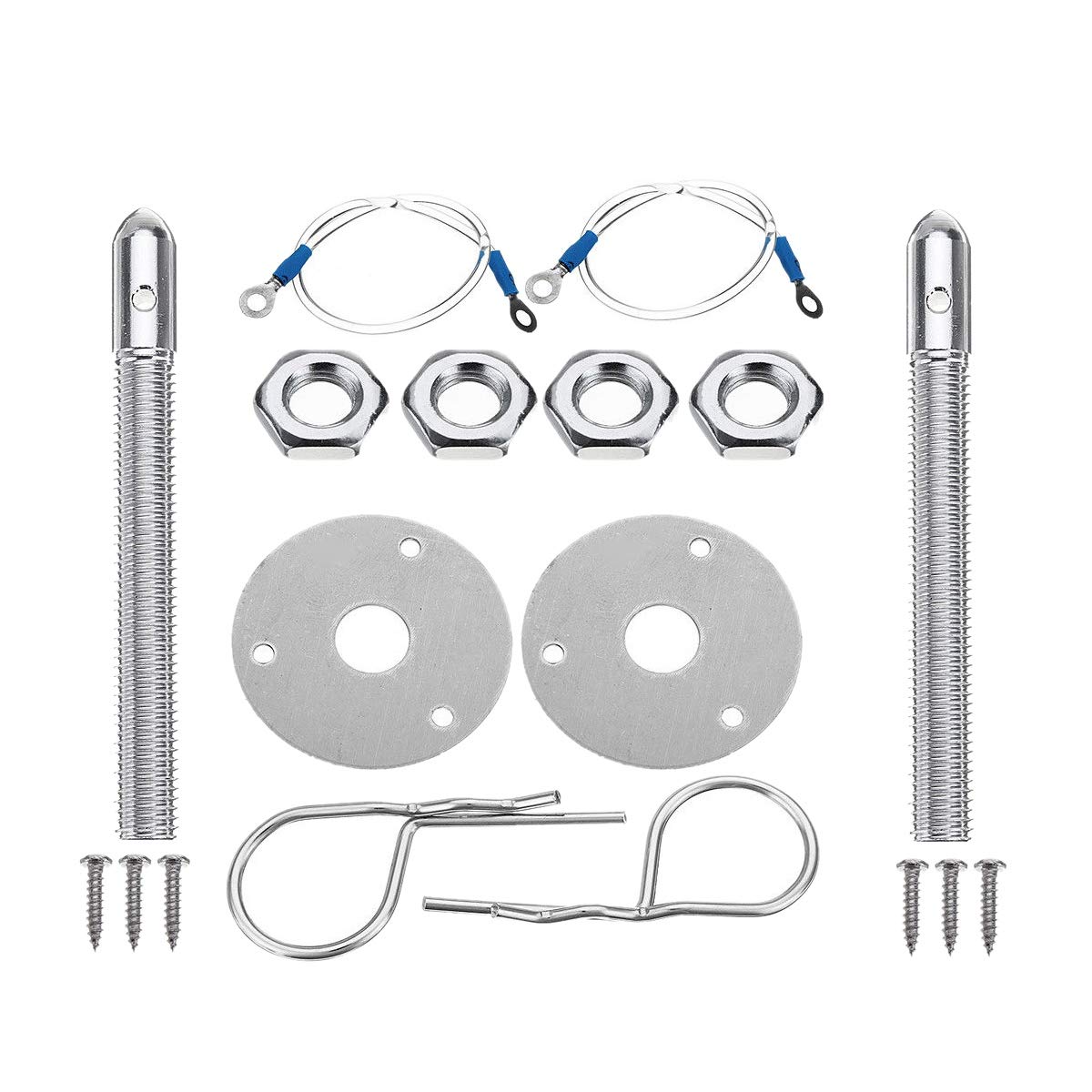 Nettoppo Universal Halterung Motor Haube Pin Lock Latch Kit Rennen Sport Wagen Legierung Silber Nettoppo Universal Halterung Motor Haube Pin Lock Latch Kit Rennen Sport Wagen Legierung Silber von Nettoppo