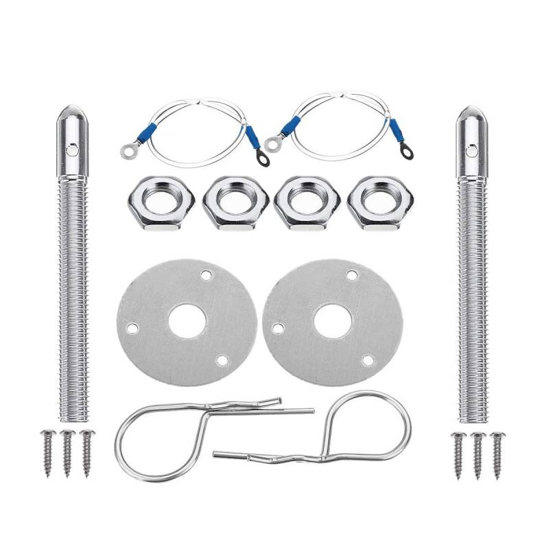 Nettoppo Universal Halterung Motor Haube Pin Lock Latch Kit Rennen Sport Wagen Legierung Silber von Nettoppo