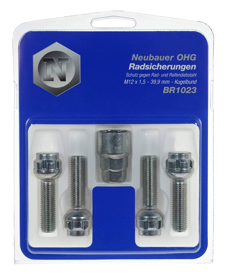 BR1023 Raddiebstahlsicherungsbolzen M12x1,5, Kugelsitz R12, Schaftlänge 39,9mm, Schlüsselweite 17mm /19mm von Lampa