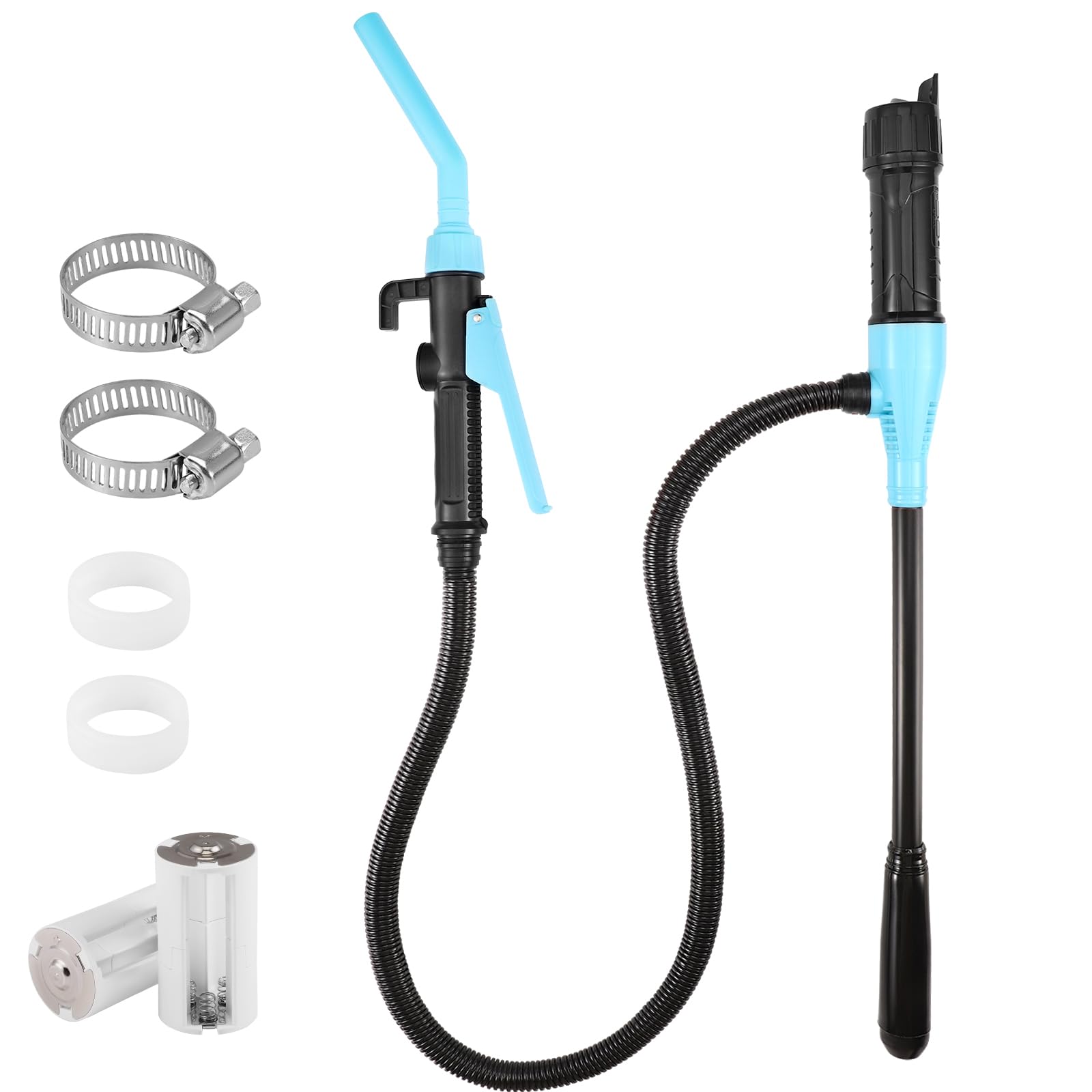 Flüssigkeitstransferpumpe, batteriebetriebene Multifunktions-Kraftstoffpumpe, Pumpe bis zu 9 Liter (2,4 GPM) pro Minute, tragbare Pumpe für Benzin, Diesel, Wasser, Kraftstoff (Blau) von Neulriscn