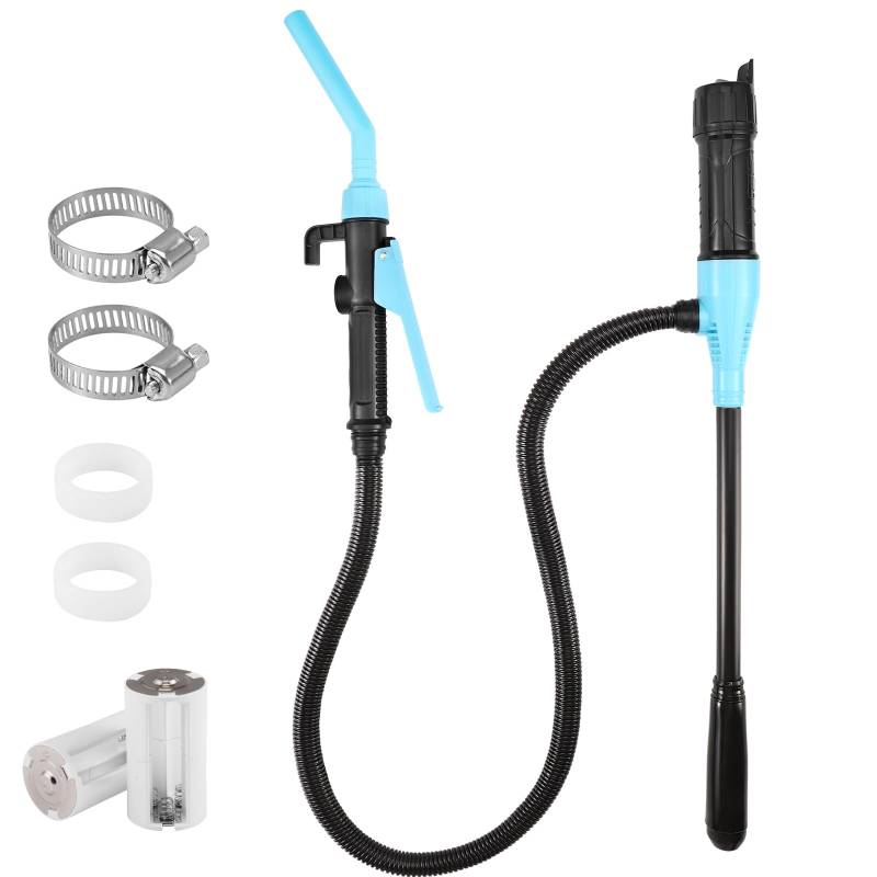 Flüssigkeitstransferpumpe, batteriebetriebene Multifunktions-Kraftstoffpumpe, Pumpe bis zu 9 Liter (2,4 GPM) pro Minute, tragbare Pumpe für Benzin, Diesel, Wasser, Kraftstoff (Blau) von Neulriscn