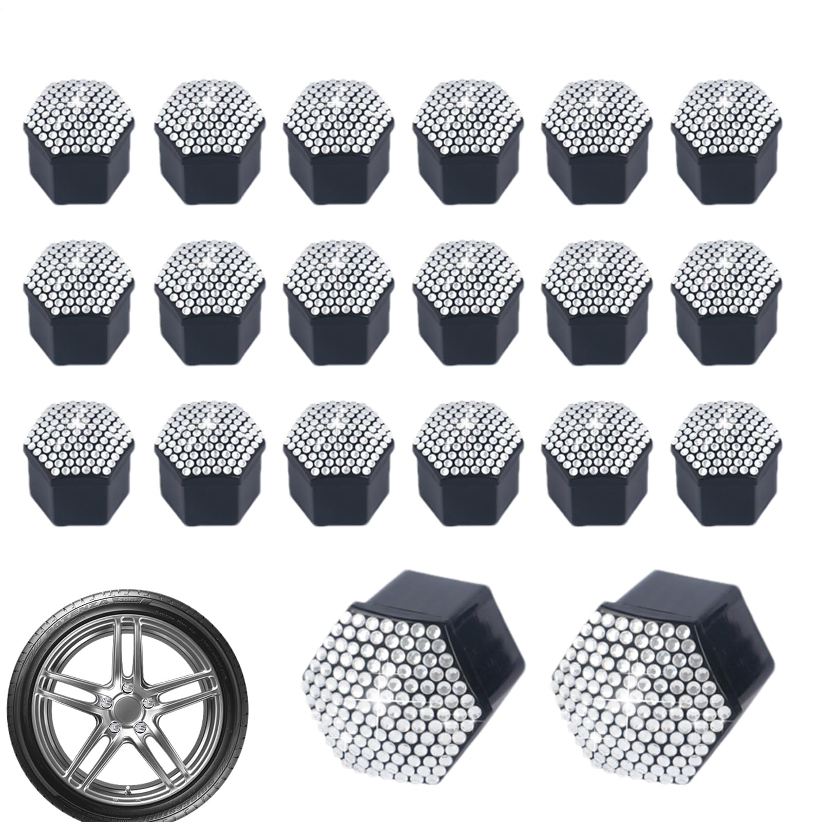 NevPuose Autoreifen-Ventilkappen, Reifenventilschaftkappen - Dekorative rostfreie Reifenkappen,Kratzfeste Schaftabdeckungen, universelle Reifenventilkappen für SUVs, LKWs, Motorräder, Autos NevPuose Autoreifen-Ventilkappen, Reifenventilschaftkappen - Dekorative rostfreie Reifenkappen,Kratzfeste Schaftabdeckungen, universelle Reifenventilkappen für SUVs, LKWs, Motorräder, Autos von NevPuose