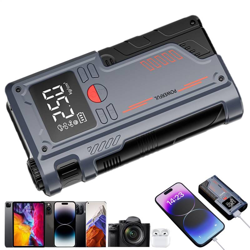 Tragbarer Auto -Jumper -Strom - Digital Jump Box Starter, LED -Auto -Batterie Ignitor | Kompaktsprung -Startleistung, Hochschulfahrzeug -Batterieladegerät, Notfallverstärkungsgerät Für Den Autoto - von NevPuose