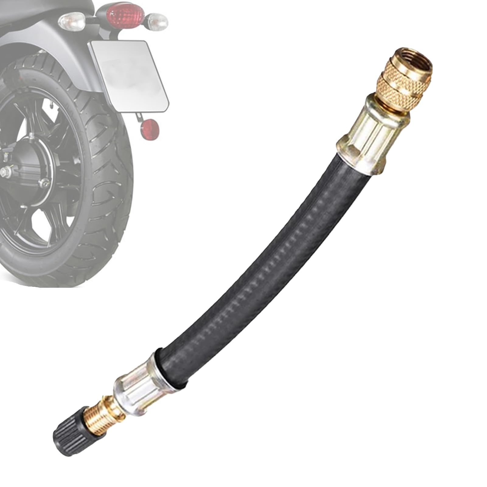Ventilstamm Extender - Luftrohradapter, Reifenverbindungsschlauch | Lecksicheres Gummiverlängerung Mit Festem Messing -Ellbogengelenk, Pumpenzubehör Für Fahrradanhänger Scooter -Karren, Wartungshilfe Ventilstamm Extender - Luftrohradapter, Reifenverbindungsschlauch | Lecksicheres Gummiverlängerung Mit Festem Messing -Ellbogengelenk, Pumpenzubehör Für Fahrradanhänger Scooter -Karren, Wartungshilfe von NevPuose