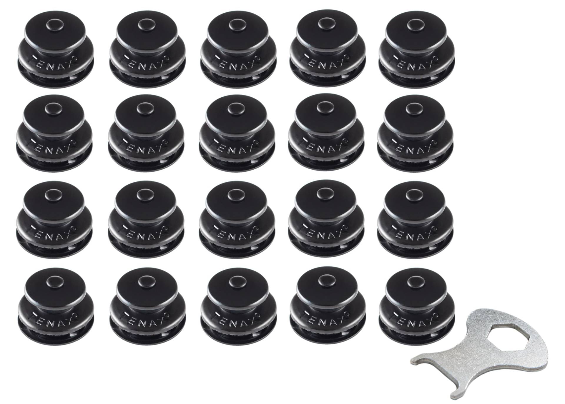 New Marine Tenax Knöpfe schwarz 20 Oberteile + 1 TENAX-Schlüssel New Marine Tenax Knöpfe schwarz 20 Oberteile + 1 TENAX-Schlüssel von New Marine