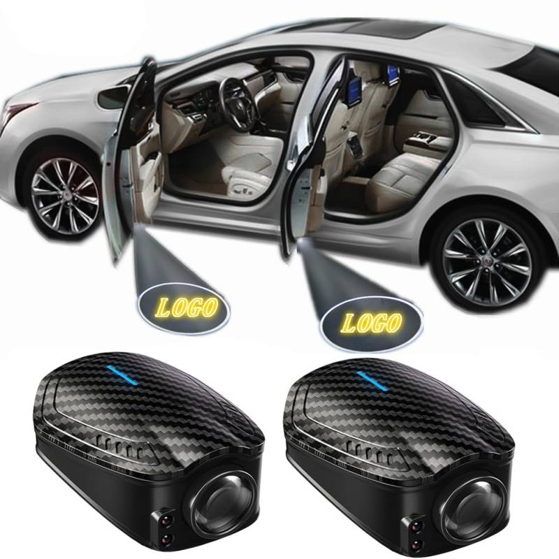 NewL 2x benutzerdefinierte Logo Wireless Projektor Auto Tür Schritt Höflichkeit Willkommen Lichter Pfütze Geist Schatten LED-Leuchten - Accept Custom Logo (benutzerdefiniertes Logo - wiederaufladbar) von NewL