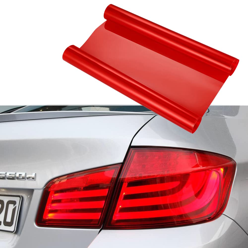 NewL 40 cm x 152 cm extra breit selbstklebende Auto-Auto-Tönung Scheinwerfer Rücklicht Nebelscheinwerfer Vinyl Rauchfolie Bogen Aufkleber Abdeckung (Rot) von NewL