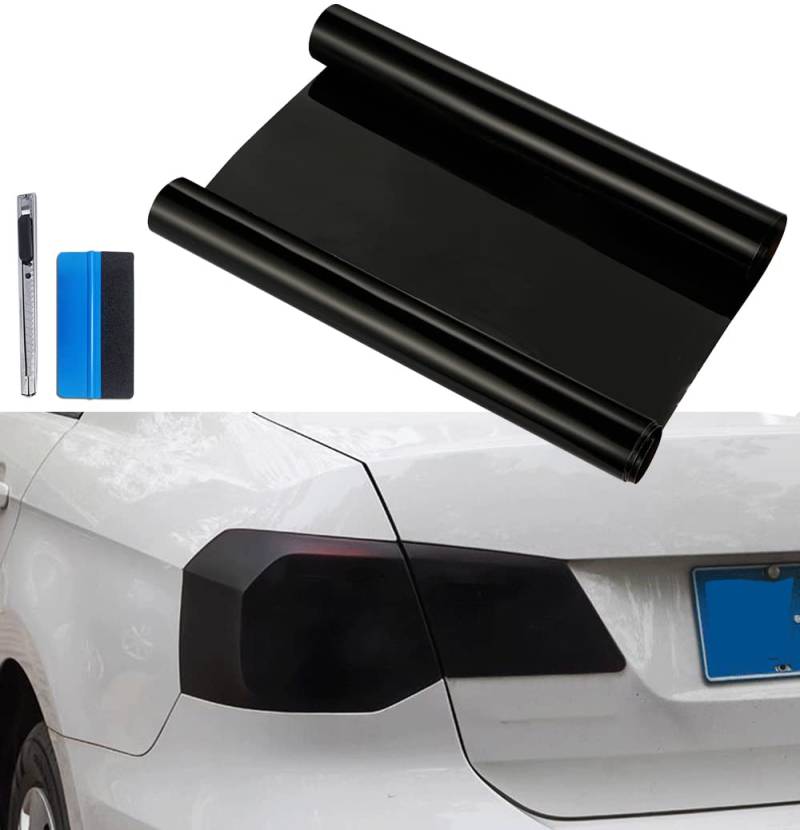 NewL 40 cm x 152 cm extra breite Selbstklebende Auto-Tönung Scheinwerfer Rücklicht Nebelscheinwerfer Vinyl Smoke Film Blatt Aufkleber Abdeckung (schwarz) von NewL