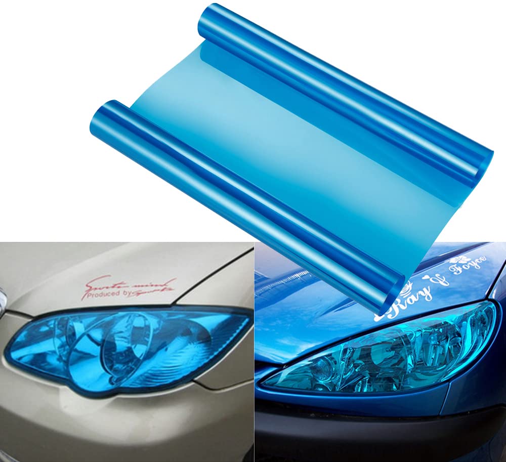 NewL 40 cm x 152 cm extra breite selbstklebende Auto-Tönungsfolie für Scheinwerfer, Rücklicht, Nebelscheinwerfer, Vinyl, Rauchfolie, Aufkleber (blau) von NewL
