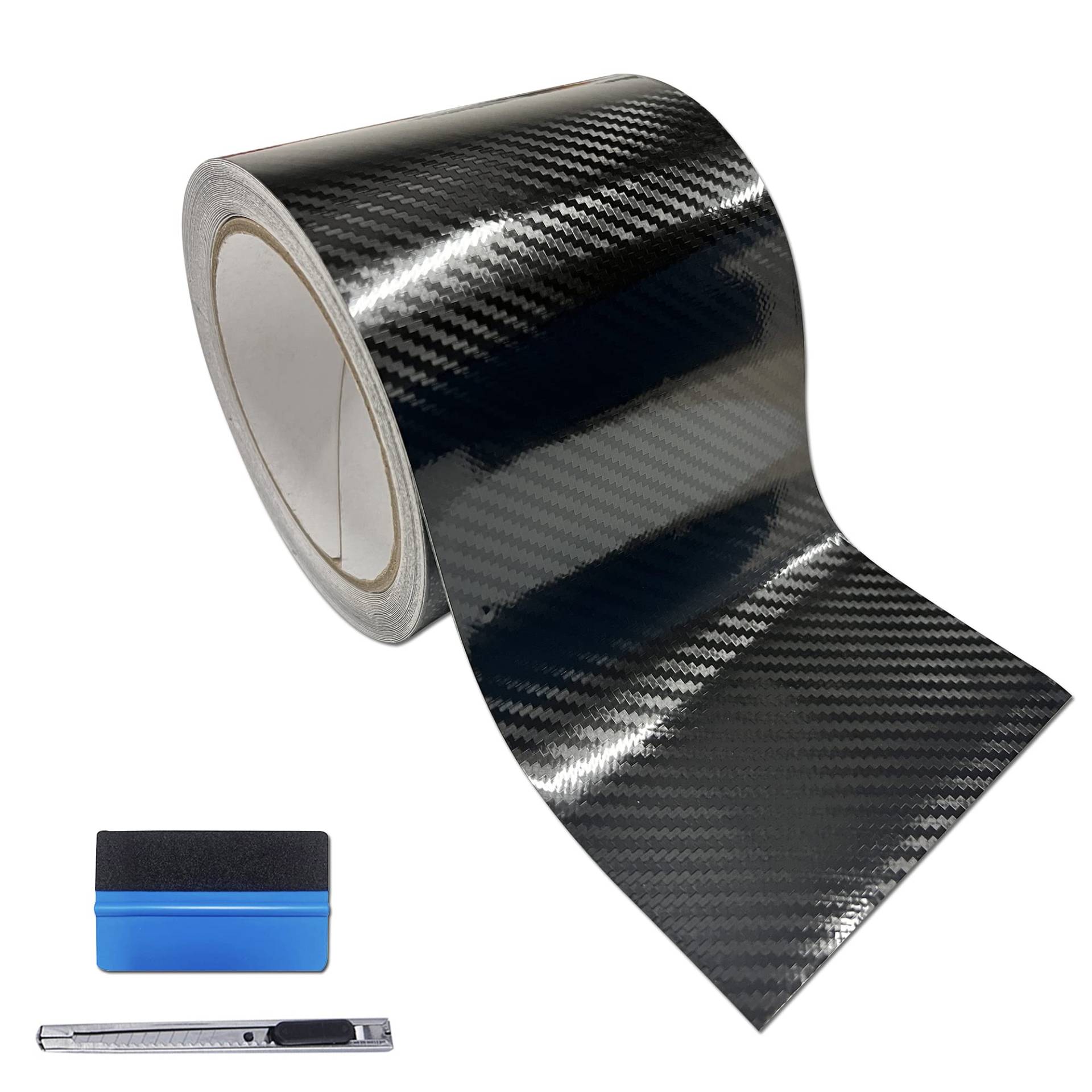 NewL Mattschwarzes Vinyl-Klebeband, 10 cm x 900 cm, Luftablass-Klebeband, für Autos, Kratzfest, Autotürschwellenschutz, Schutzstreifen für Autos, Schweller, Streifen (5D Kohlefaser, 10 cm x 900 cm) NewL Mattschwarzes Vinyl-Klebeband, 10 cm x 900 cm, Luftablass-Klebeband, für Autos, Kratzfest, Autotürschwellenschutz, Schutzstreifen für Autos, Schweller, Streifen (5D Kohlefaser, 10 cm x 900 cm) von NewL
