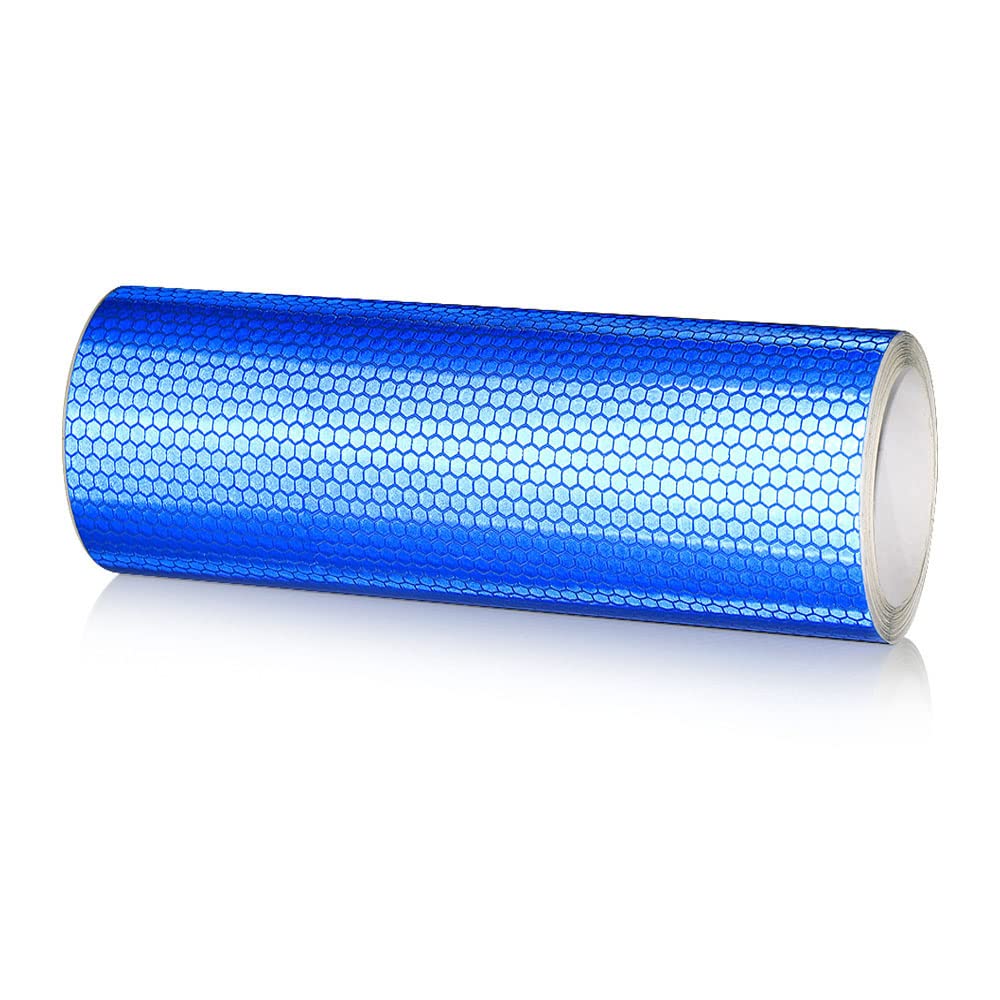 NewL Auto Reflektierendes Klebeband, Sicherheitswarnung, Auto-Dekoration, Aufkleber, Kristallwabenrand, Reflektor, Schutzstreifen, Folie für Auto, Motorrad, Aufkleber (Blau, 20cm x 300cm) von NewL