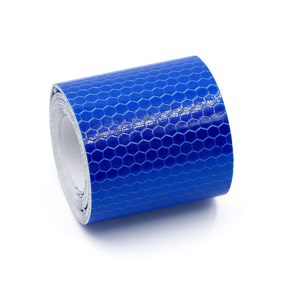 NewL Auto Reflektierendes Klebeband, Sicherheitswarnung, Auto-Dekoration, Aufkleber, Kristallwabenrand, Reflektor, Schutzstreifen, Folie für Auto, Motorrad, Aufkleber (Blau, 5cm x 300cm) von NewL