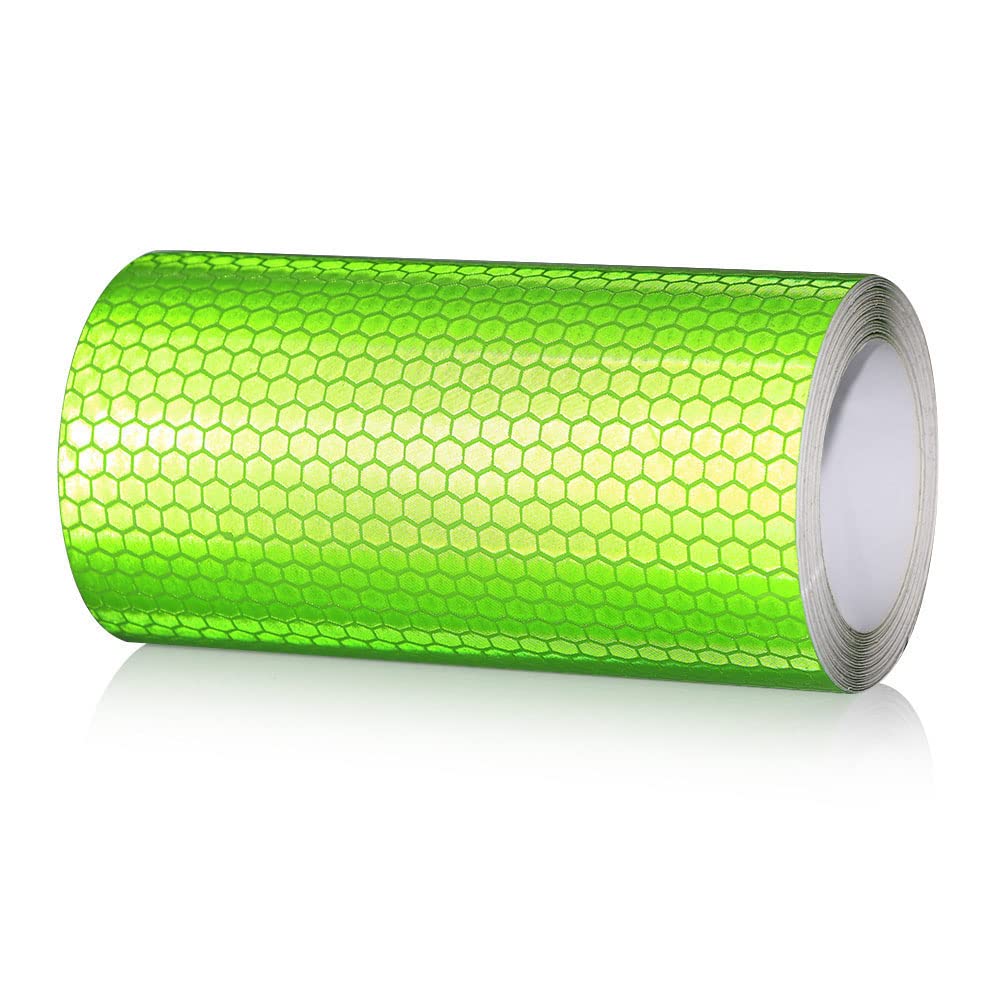 NewL Auto Reflektierendes Klebeband, Sicherheitswarnung, Auto-Dekoration, Aufkleber, Kristallwabenrand, Reflektor, Schutzstreifen, Folie für Auto, Motorrad, Aufkleber (grün, 10cm x 300cm) von NewL