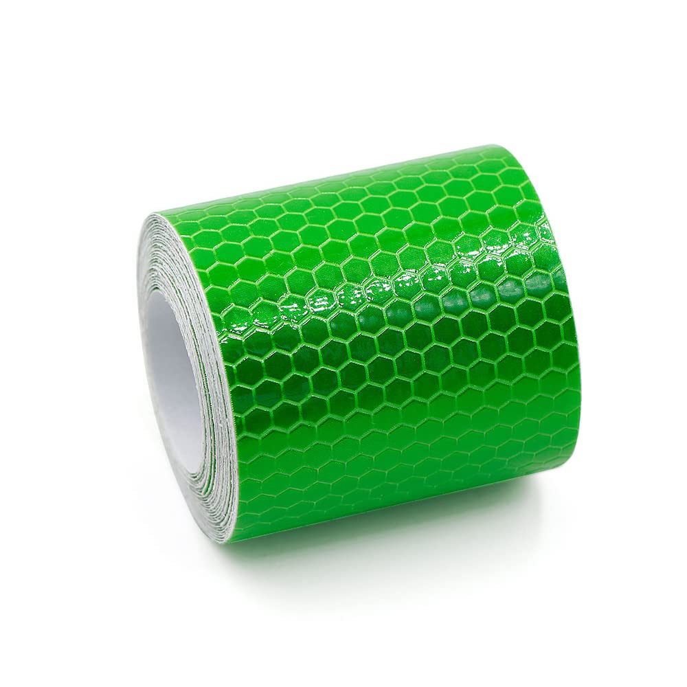 NewL Auto Reflektierendes Klebeband, Sicherheitswarnung, Auto-Dekoration, Aufkleber, Kristallwabenrand, Reflektor, Schutzstreifen, Folie für Auto, Motorrad, Aufkleber (grün, 5cm x 300cm) von NewL