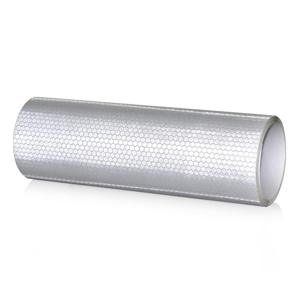 NewL Auto Reflektierendes Klebeband, Sicherheitswarnung, Auto-Dekoration, Aufkleber, Kristallwabenrand, Reflektor, Schutzstreifen, Folie für Auto, Motorrad, Aufkleber (weiß, 20cm x 300cm) von NewL