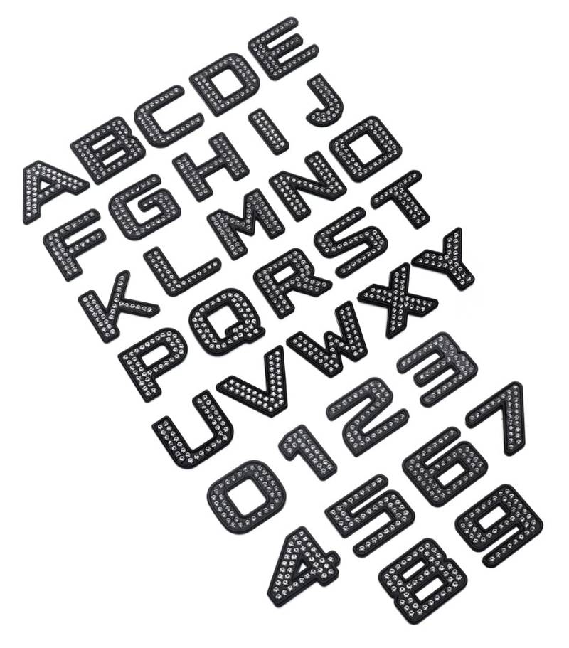 NewL Automotive Custom Bling Bling 3D Crystal Diamond Metal Letters Emblem Badge Kit (Bling Black) von NewL