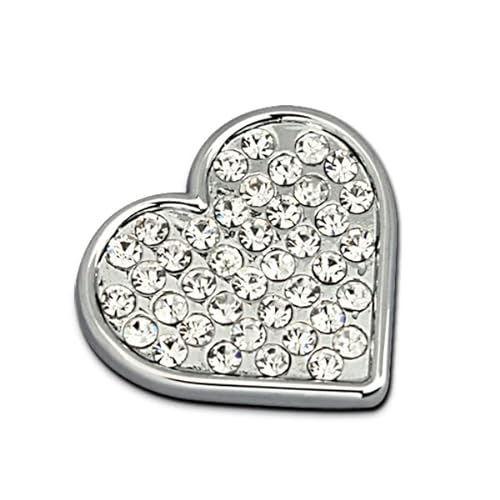 NewL Automotive Bling Bling Bling 3D Kristall Herz Form Diamant Metall Buchstaben Emblem Badge (Silber Herz) von NewL