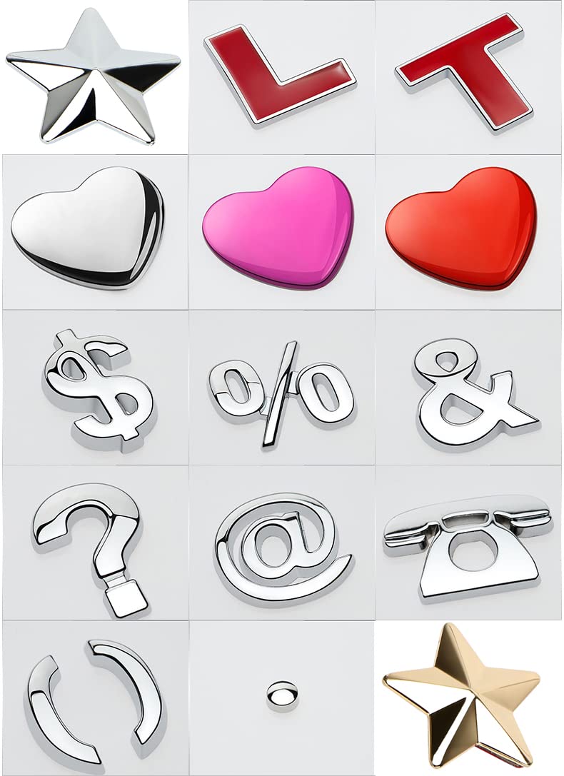 NewL Benutzerdefinierte Metall-Kleinbuchstaben für Auto und Briefkasten, Hausaufkleber, Emblem, Namensschild-Set (spezielle Form) von NewL