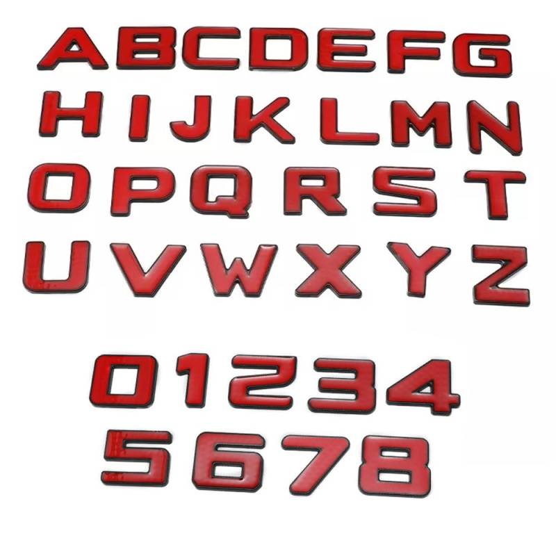 NewL Benutzerdefinierte Metallbuchstaben für Auto und Briefkasten, Hausaufkleber, Emblem, Namensschild (Rot) von NewL
