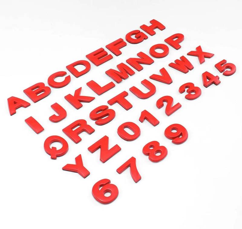 NewL Großbuchstaben für Auto und Briefkasten, Rot, Metall, Namensschild, Rot von NewL
