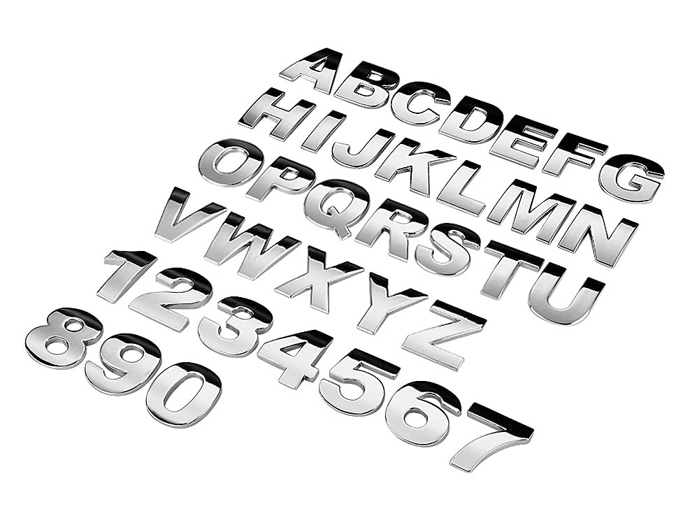 NewL Benutzerdefinierte Metall-Buchstaben für Auto und Briefkasten, Hausaufkleber, Emblem, Namensschild (Silber – große Größe) von NewL
