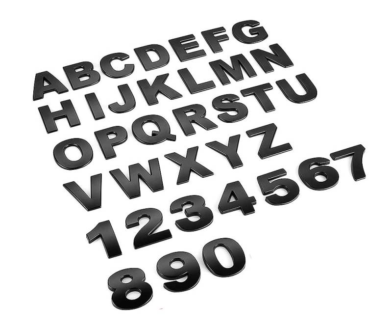 NewL Benutzerdefinierte Metall-Buchstaben für Auto und Briefkasten, Hausaufkleber, Emblem, Namensschild (schwarz – große Größe) von NewL