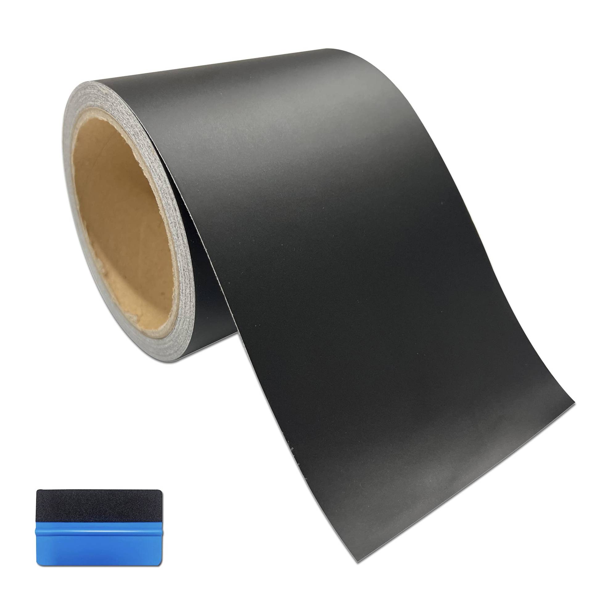 NewL Mattschwarzes Vinyl-Klebeband, 10 cm x 900 cm, Luftablass-Klebeband, für Autos, kratzfest, Autotürschwellenschutz, Schutzstreifen für Autos, Schweller, Streifen von NewL