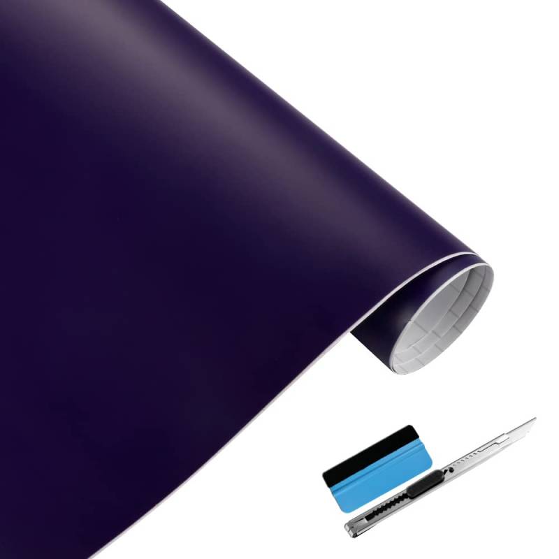 NewL Mattviolette Vinylfolie, Selbstklebende Folie, Luftablassblase, für den Außenbereich geeignet für den Automobilgebrauch, enthält Installationswerkzeuge (30 x 150 cm) von NewL