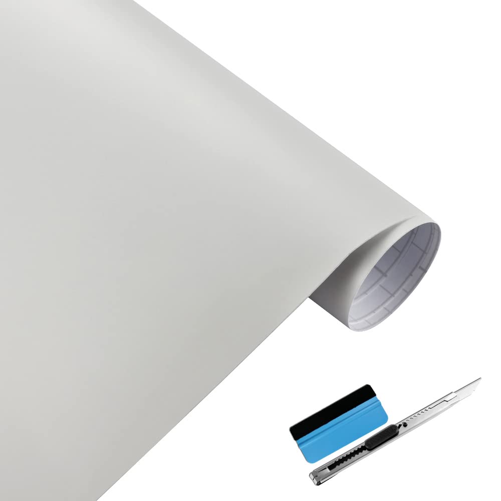 NewL Mattweiße Vinylfolie, Selbstklebende Folie, Luftabgabe, für den Außenbereich geeignet für den Automobilgebrauch, enthält Installationswerkzeuge (30 x 150 cm) von NewL