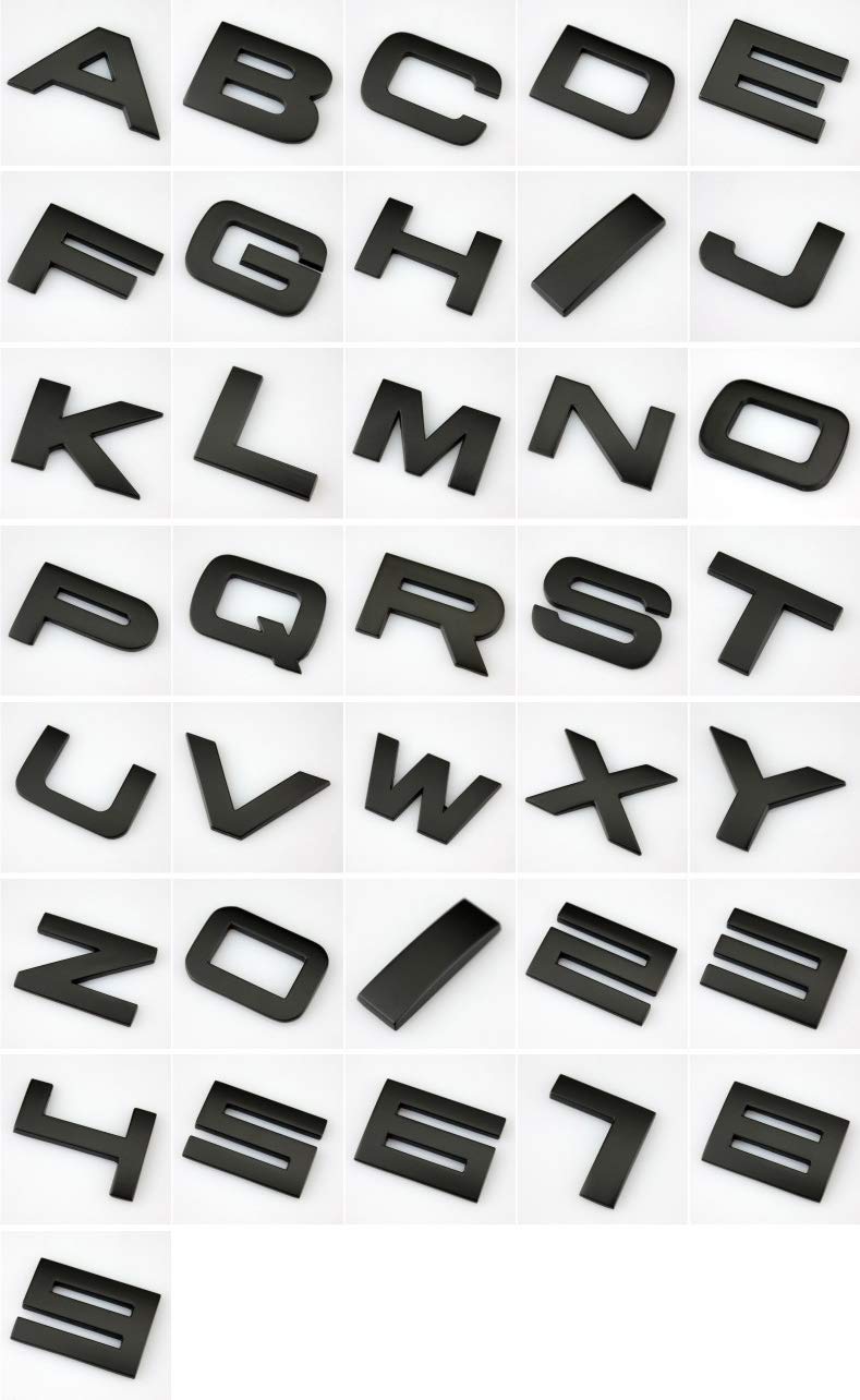 NewL Benutzerdefinierte Metall-Buchstaben für Auto und Briefkasten, Hausaufkleber, Emblem, Namensschild (schwarz – Neue Schriftart) von NewL