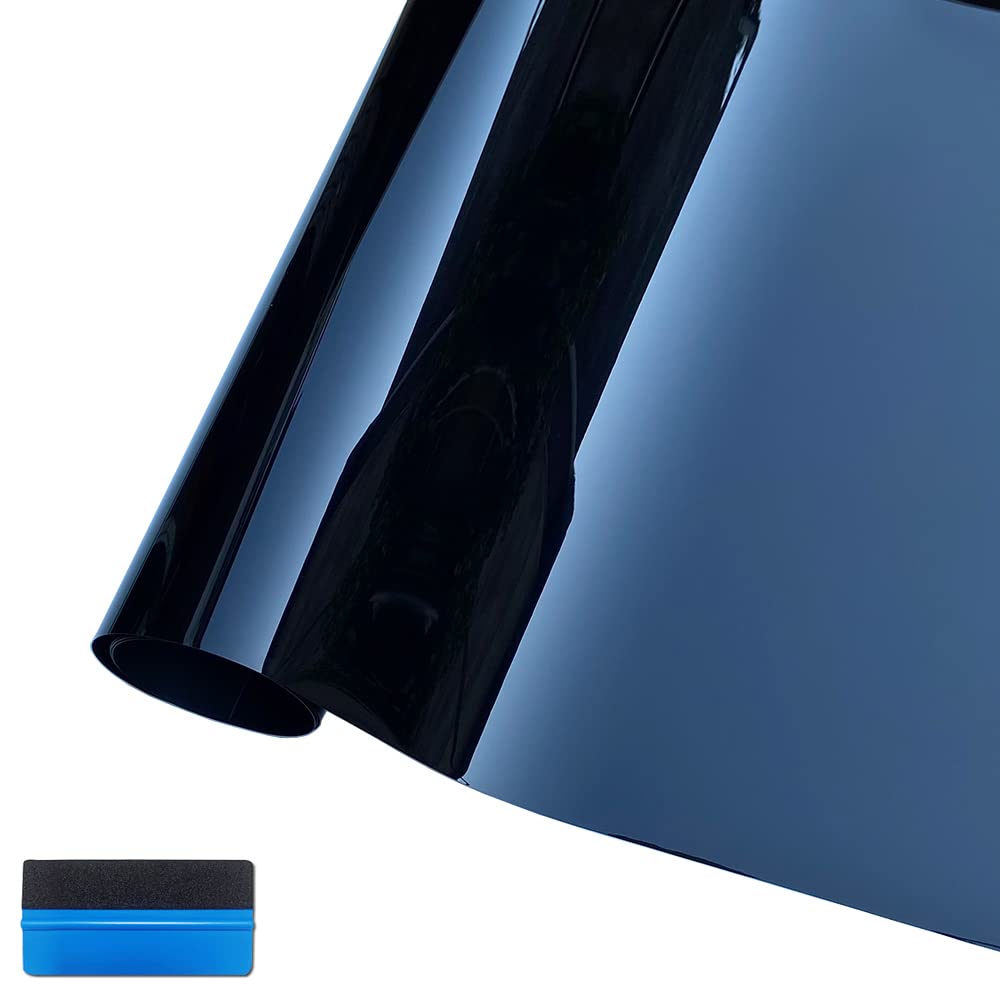 NewL Premium Ultra Gloss Klavierfolie Schwarz Vinyl Wrap Rolle Luftablasskanäle für Auto Dach Flügel Säule Motorrad Aufkleber (Ultra Gloss Schwarz, 30 cm x 300 cm) von NewL