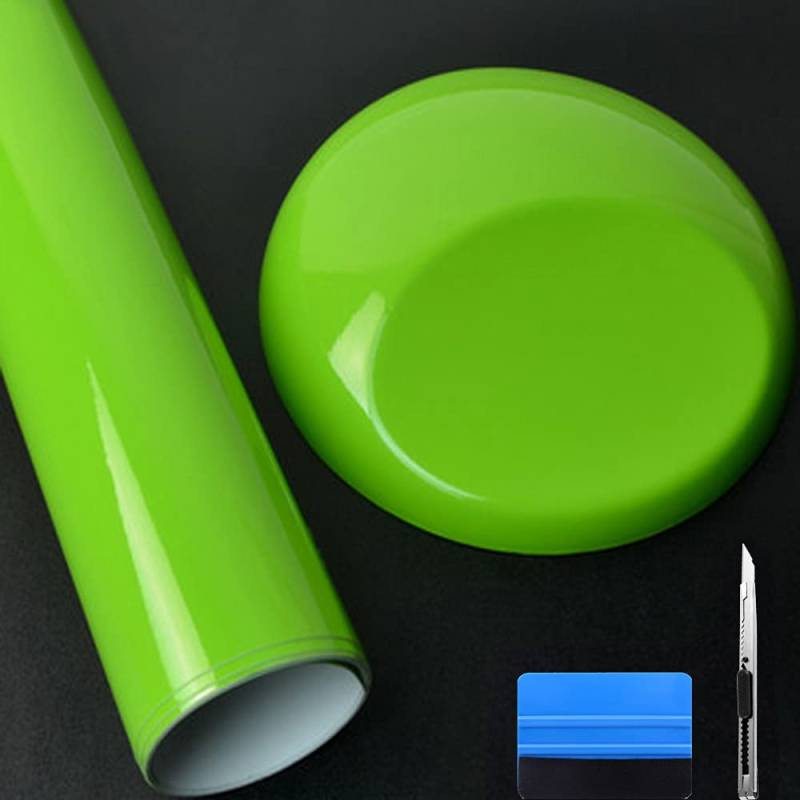 NewL Hochglänzende Vinylfolie, selbstklebend, Luftablassblase, für den Außenbereich geeignet (grün, 30cm x 152cm) von NewL