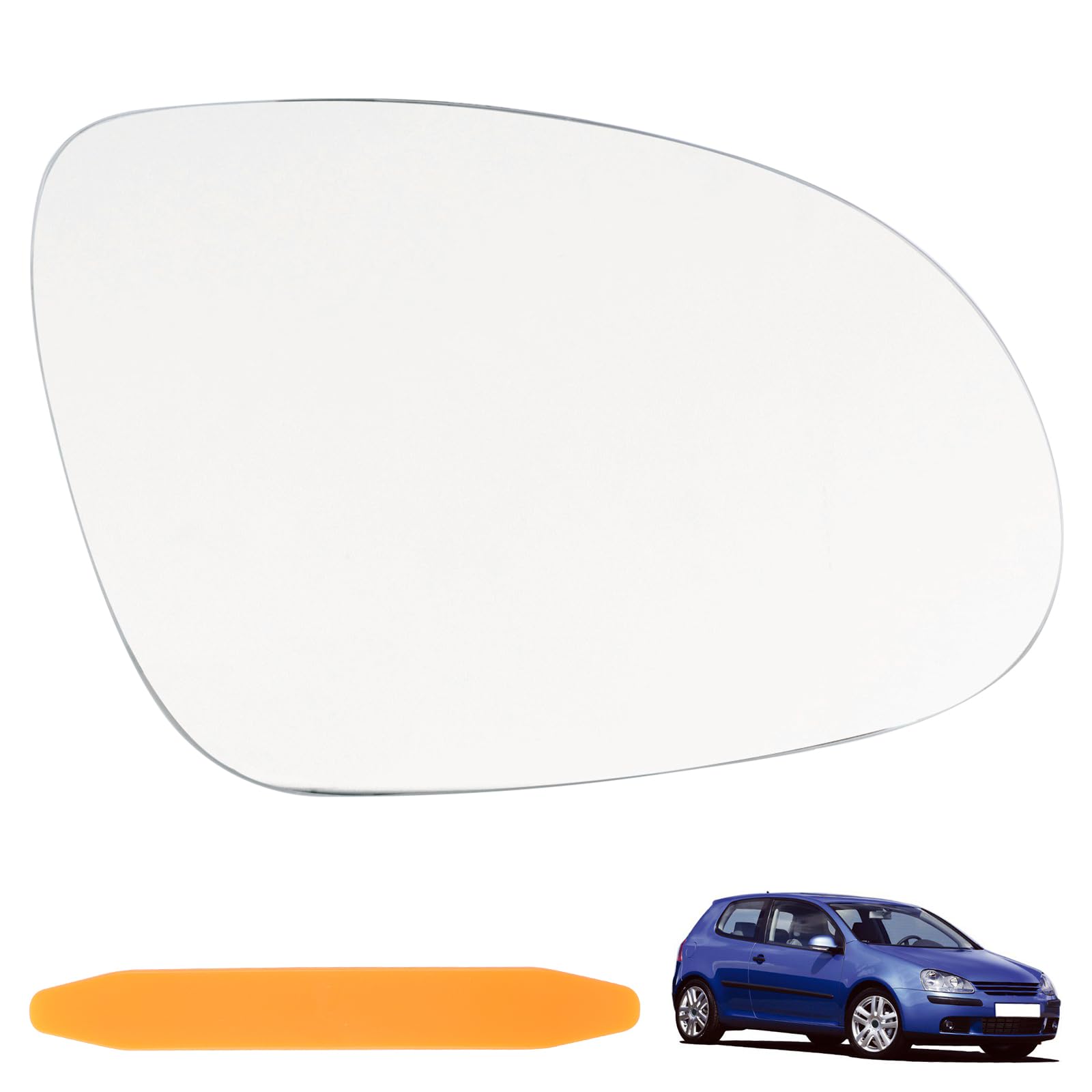 NewZC Spiegelglas Heizbar Rechts Außenspiegel Ersatz für VW G-olf MK5 2004-2009/VW Pass-at 2007-2011/ Mago-tan 2006-2011/Sagi-tar 2006-2011/Lavi-da 2008-2012 Spiegelglas Beheizbar mit Hebelwerkzeug von NewZC