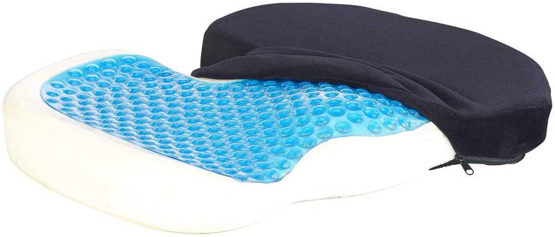 newgen medicals Gel Sitzkissen Auto: Memory-Foam-Sitzkissen mit Gel-Schicht und Anti-Rutsch-Bezug (Gelkissen Auto, Gelkissen Autositz, ergonomisches) von Newgen Medicals
