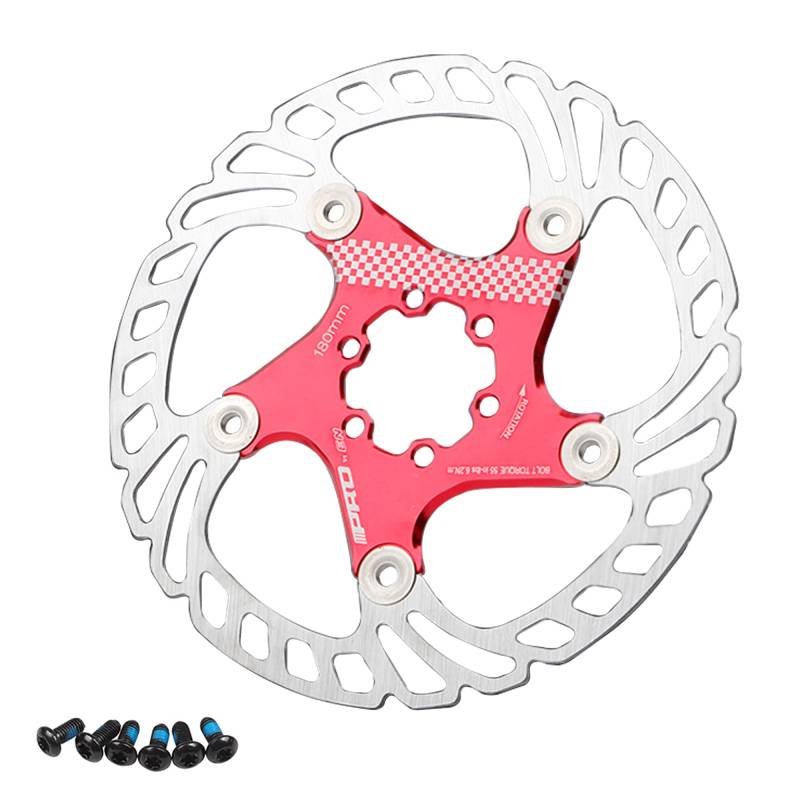 Fahrradscheibenbremsscheibe 160mm 180mm 203mm Mountainbike Schwimmscheibenrotor(Rot 160 mm) von Newgoal