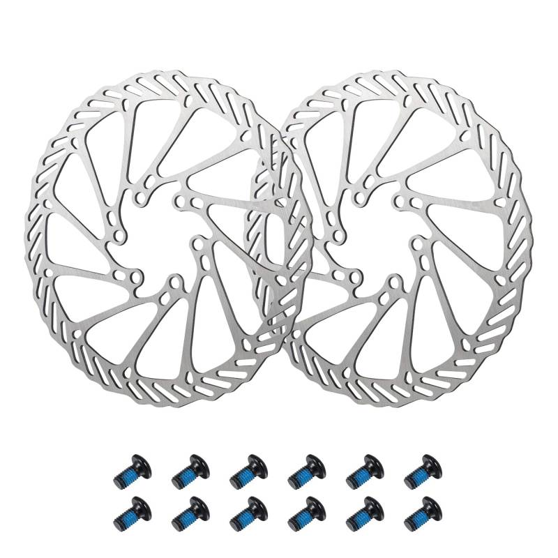 Newgoal Fahrrad bremsscheibe 180mm 2 Stück Edelstahl Fahrrad Bremsscheibe mit 12 Schrauben,Scheibenbremse Scheibenfahrradzubehör von Newgoal