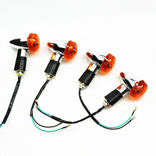 Motorrad 2 Paar Chrom Bernstein Kugel Blinker Kontrollleuchte für Harley Sportster Honda Shadow VTX VT Kawasaki Suzuki Yamaha V Star Cruiser Chopper Bobber Street Bike Custom von Newland2019